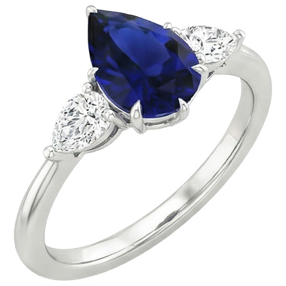 naturel pear diamant 6.75carats bague détail rapproché