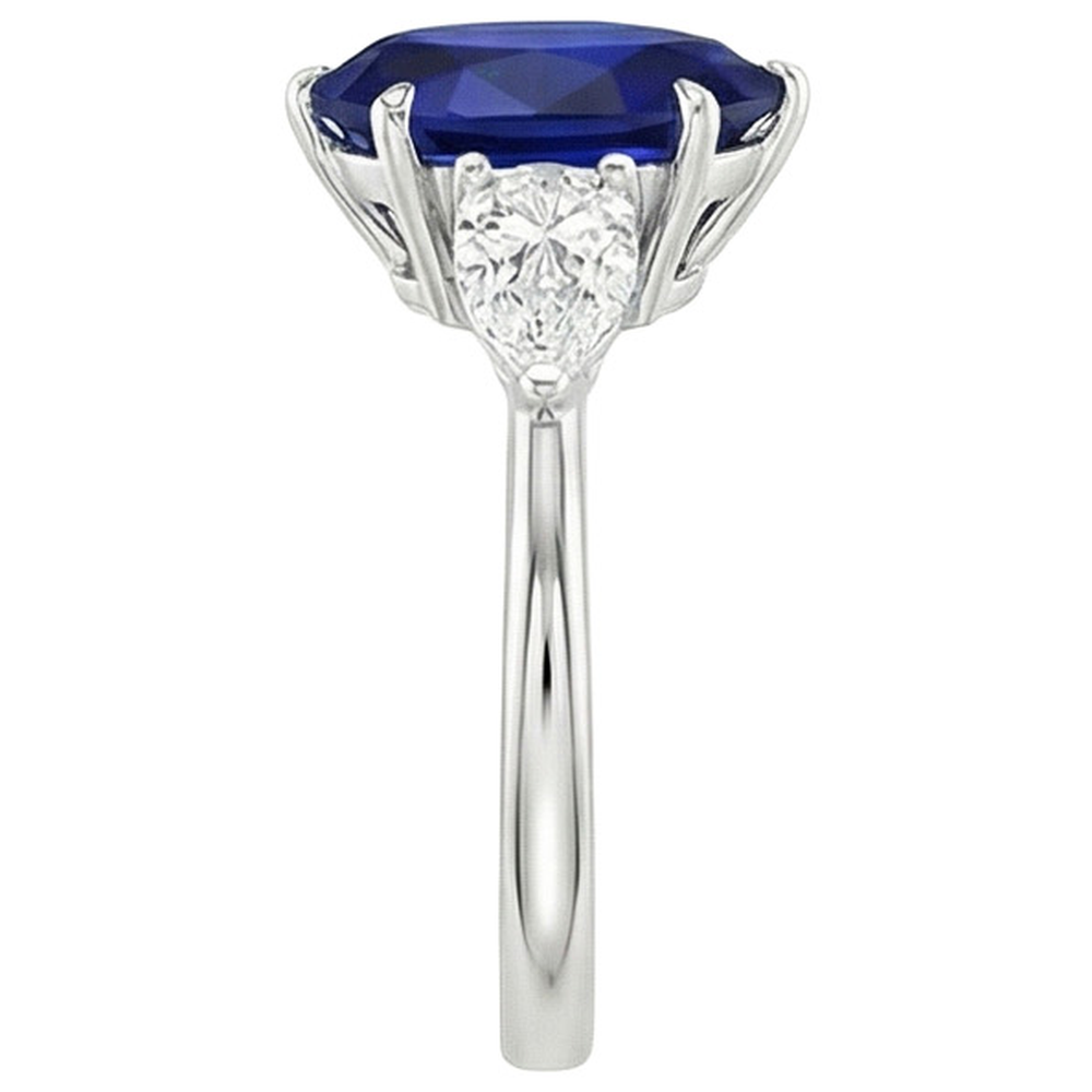 naturel pear diamant 6.75carats bague vue de dessus