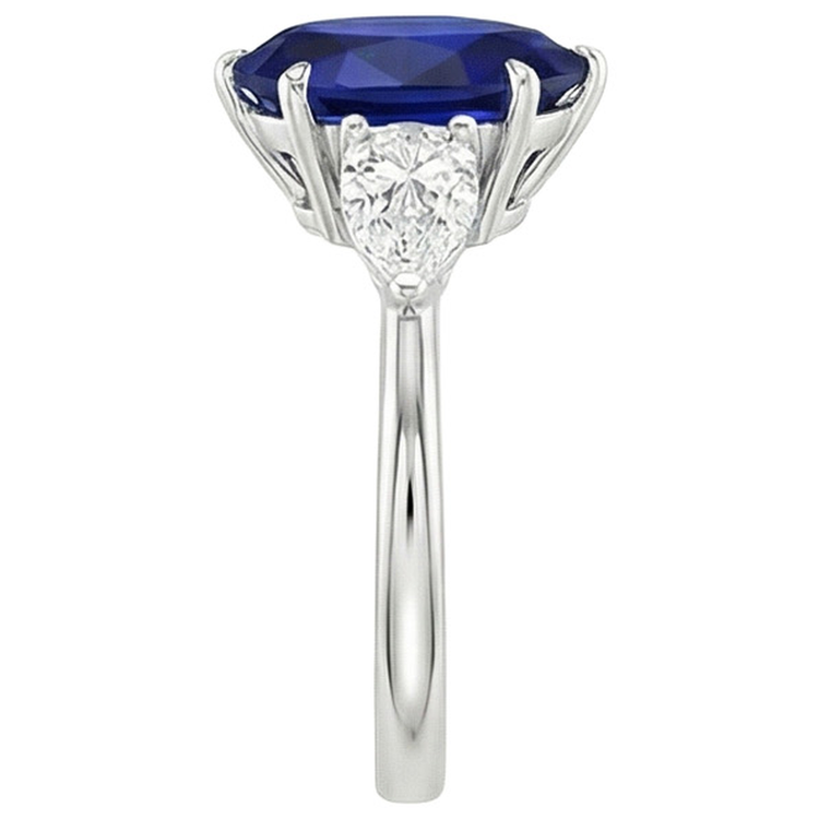 naturel pear diamant 6.75carats bague vue de dessus