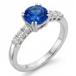 Bague Anniversaire Saphir Bleu 1 Carat