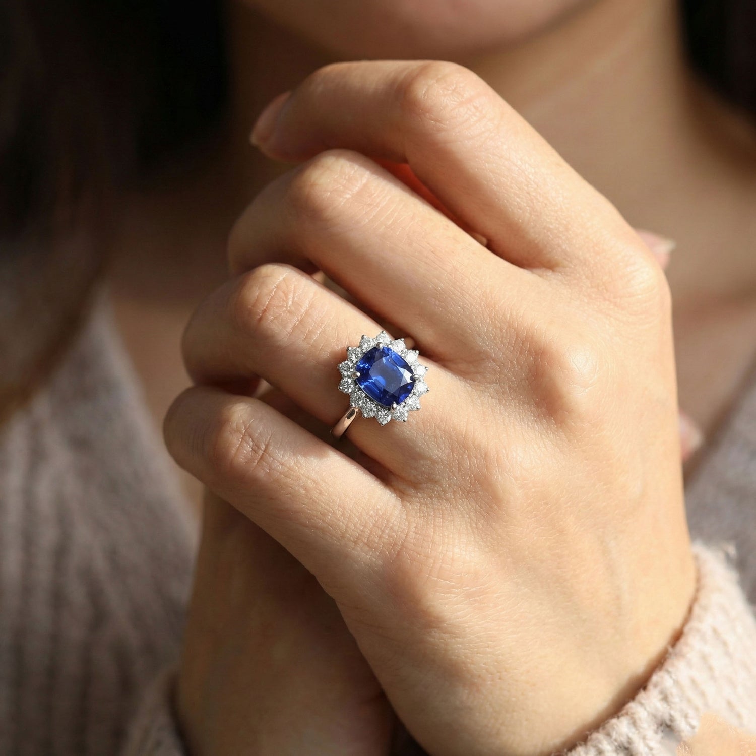 naturel round diamant 4.25carats bague détail anneau