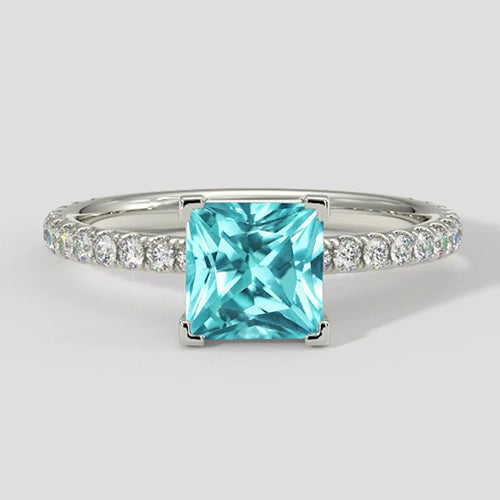 Bague Coussin Paraiba Bleu Tropical