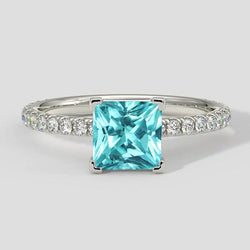 Bague Coussin Paraiba Bleu Tropical