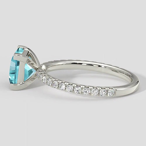Bague Coussin Paraiba Bleu Tropical