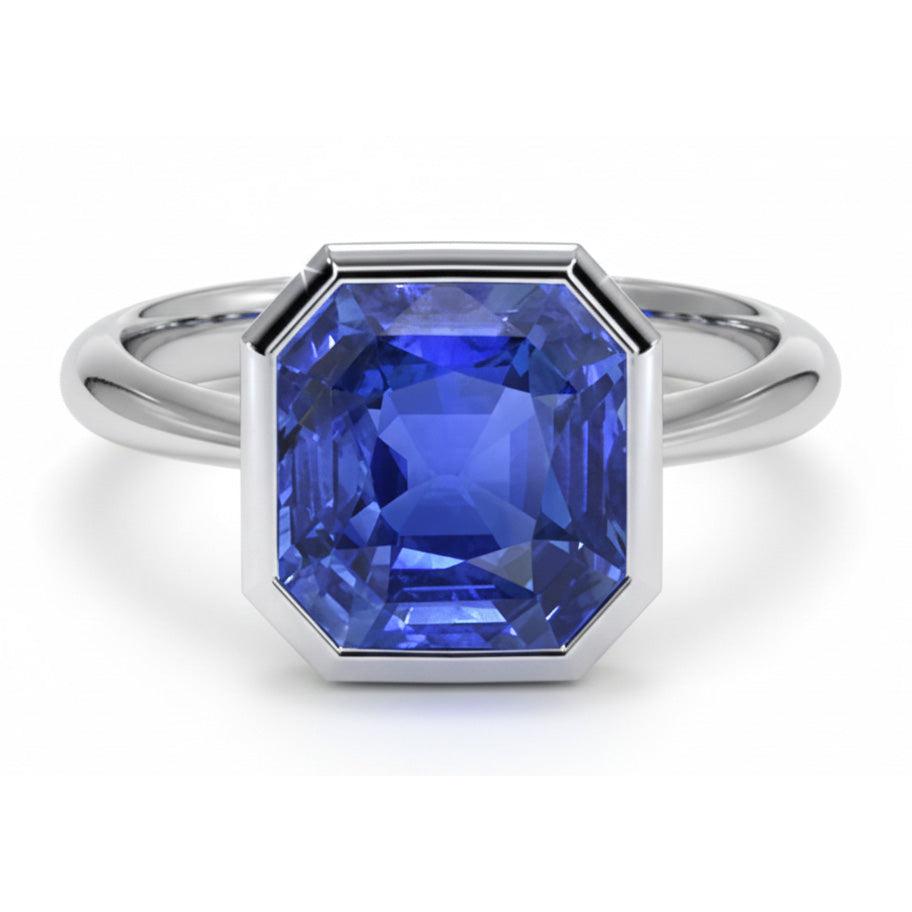 Bague De Fiançailles En Or 14 Carats Avec Saphir 5 Carats