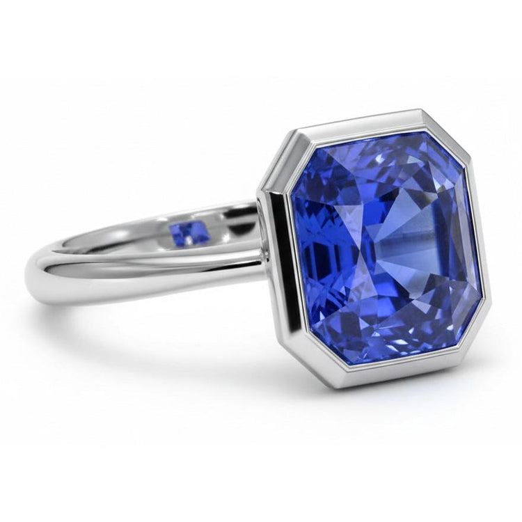 Bague De Fiançailles En Or 14 Carats Avec Saphir 5 Carats