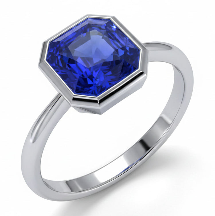 Bague De Fiançailles En Or 14 Carats Avec Saphir 5 Carats