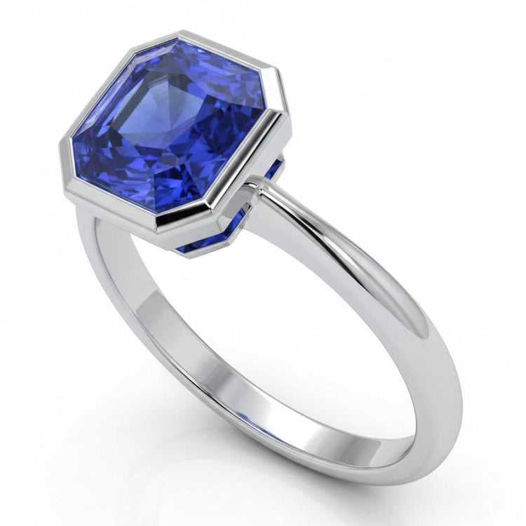 Bague De Fiançailles En Or 14 Carats Avec Saphir 5 Carats