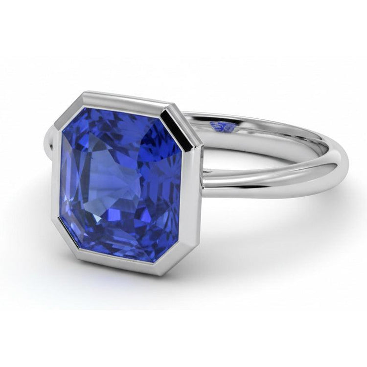 Bague De Fiançailles En Or 14 Carats Avec Saphir 5 Carats