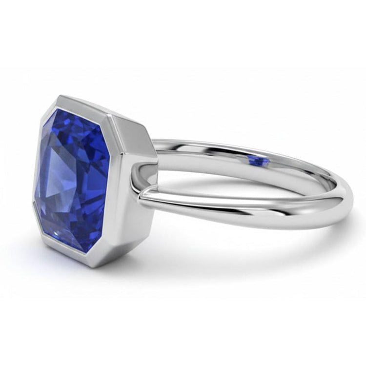 Bague De Fiançailles En Or 14 Carats Avec Saphir 5 Carats