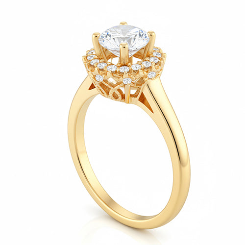 naturel round diamant 1.25carats bague détail rapproché