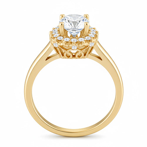 naturel round diamant 1.25carats bague vue de dessus