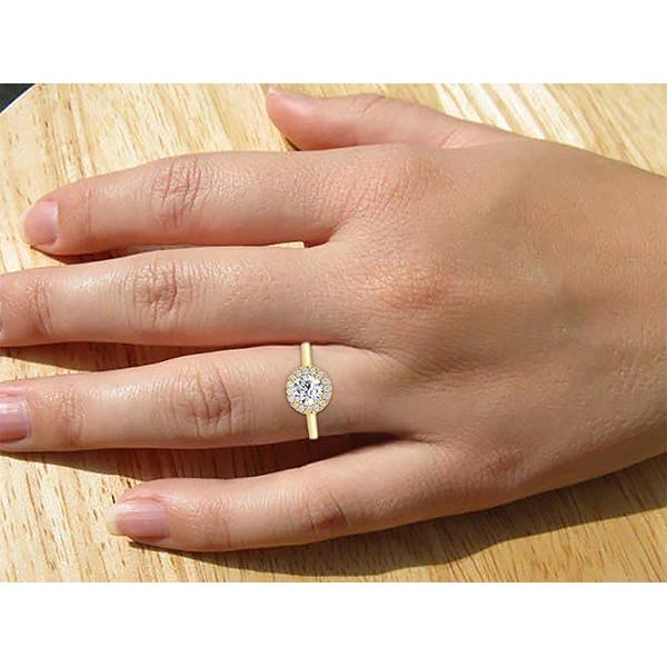 naturel round diamant 1.25carats bague vue de profil