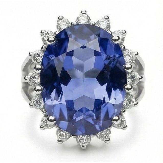 Bague De Fiançailles Gros Saphir 10 Carats