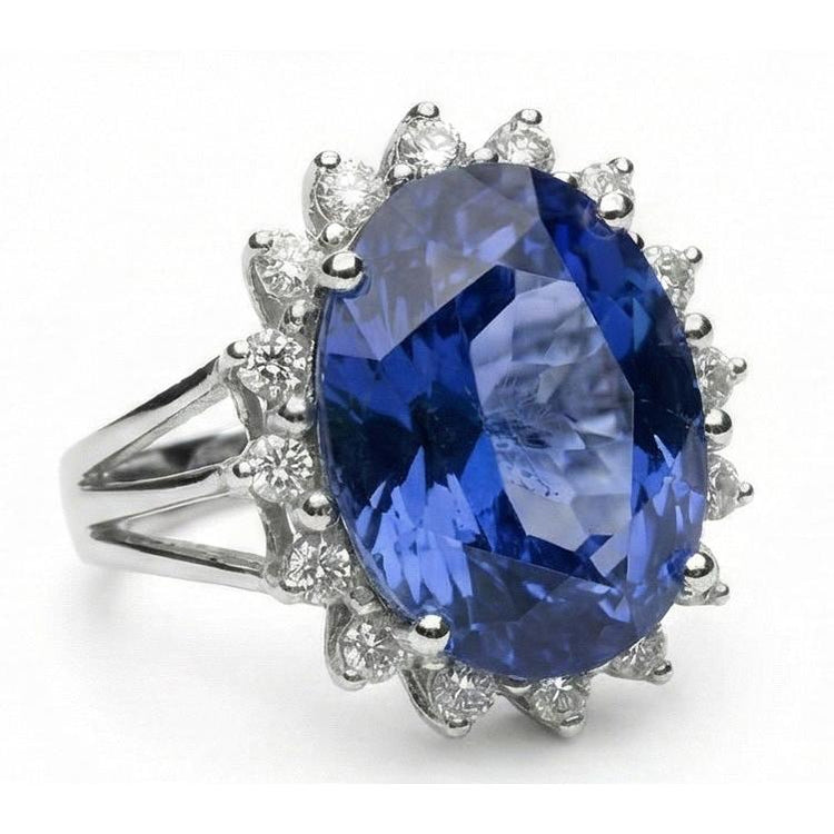 Bague De Fiançailles Gros Saphir 10 Carats