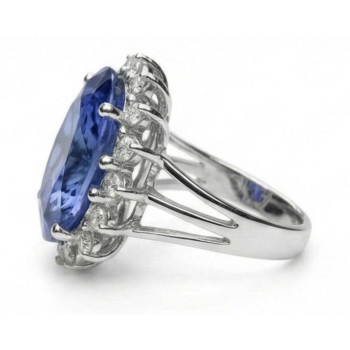 Bague De Fiançailles Gros Saphir 10 Carats