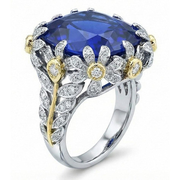 Bague De Fiançailles Saphir Bicolore 8 Carats