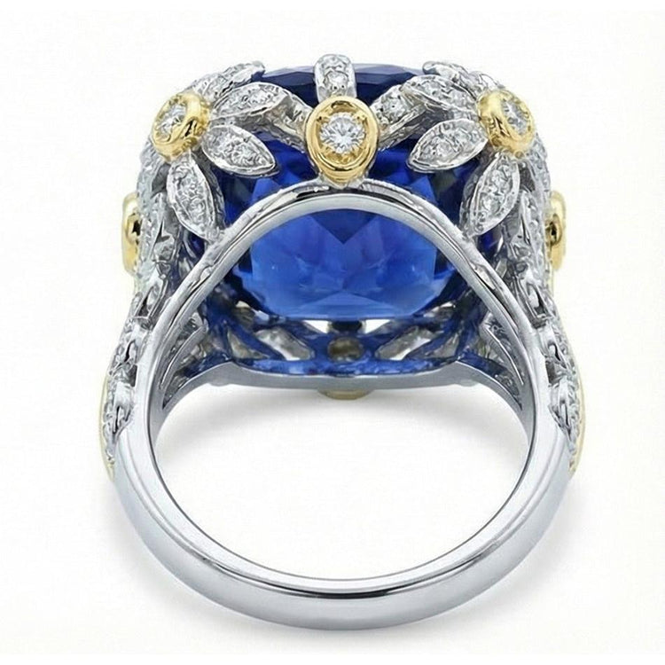 Bague De Fiançailles Saphir Bicolore 8 Carats