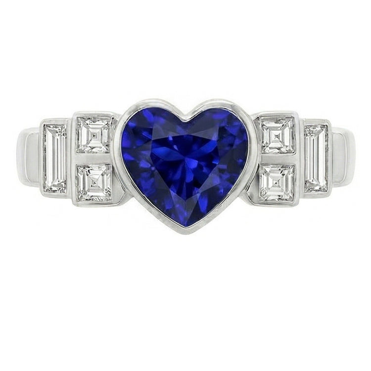 naturel baguette diamant 2.50carats bague détail rapproché