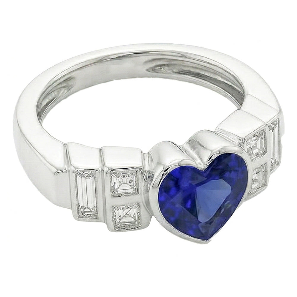 naturel baguette diamant 2.50carats bague vue de dessus
