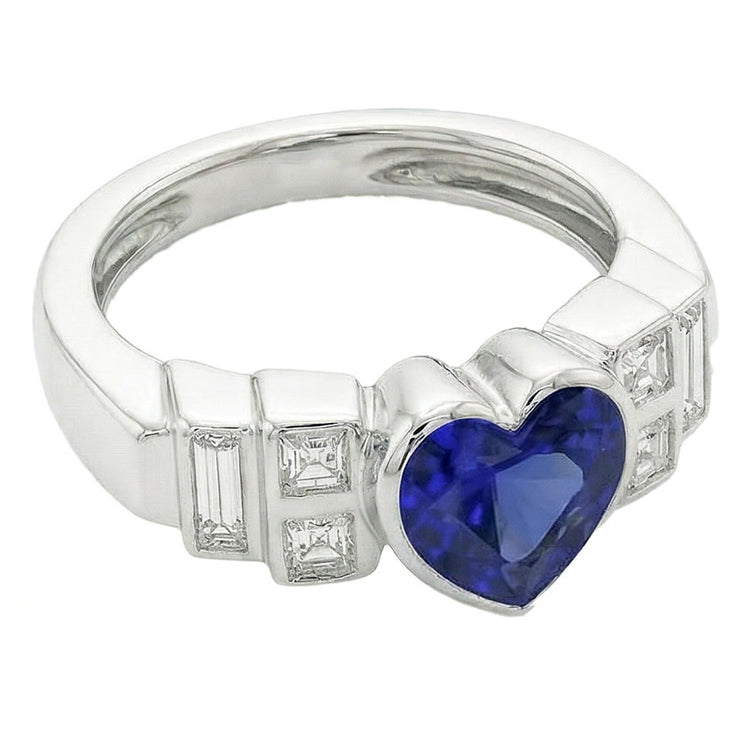 naturel baguette diamant 2.50carats bague vue de dessus