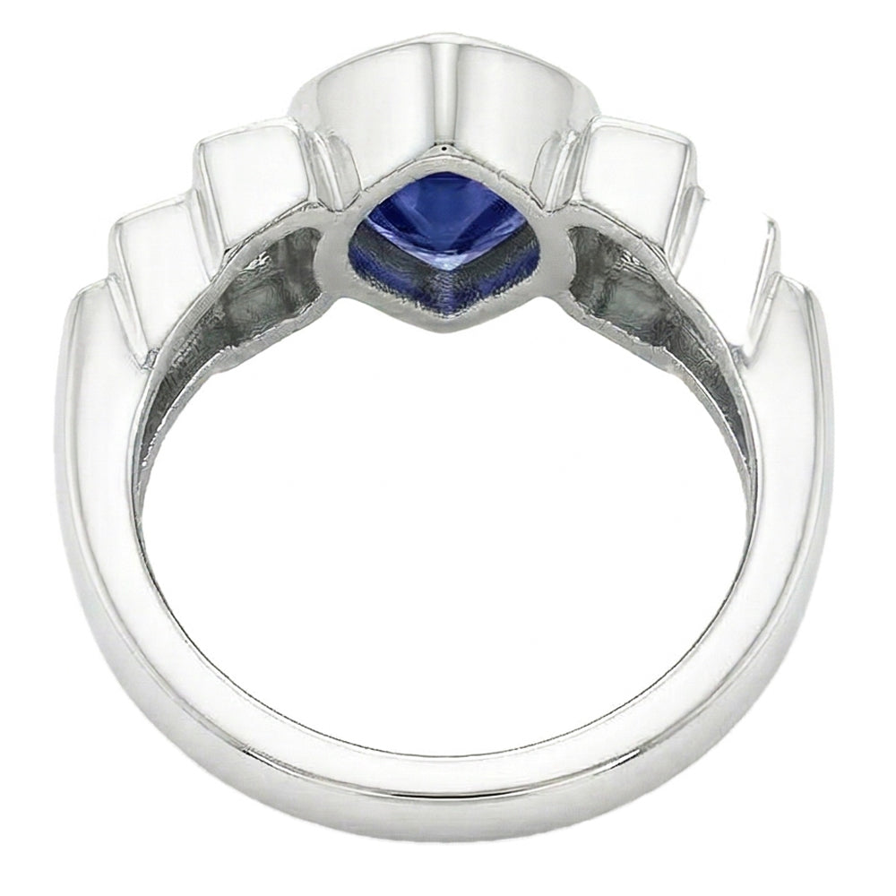 naturel baguette diamant 2.50carats bague vue de profil