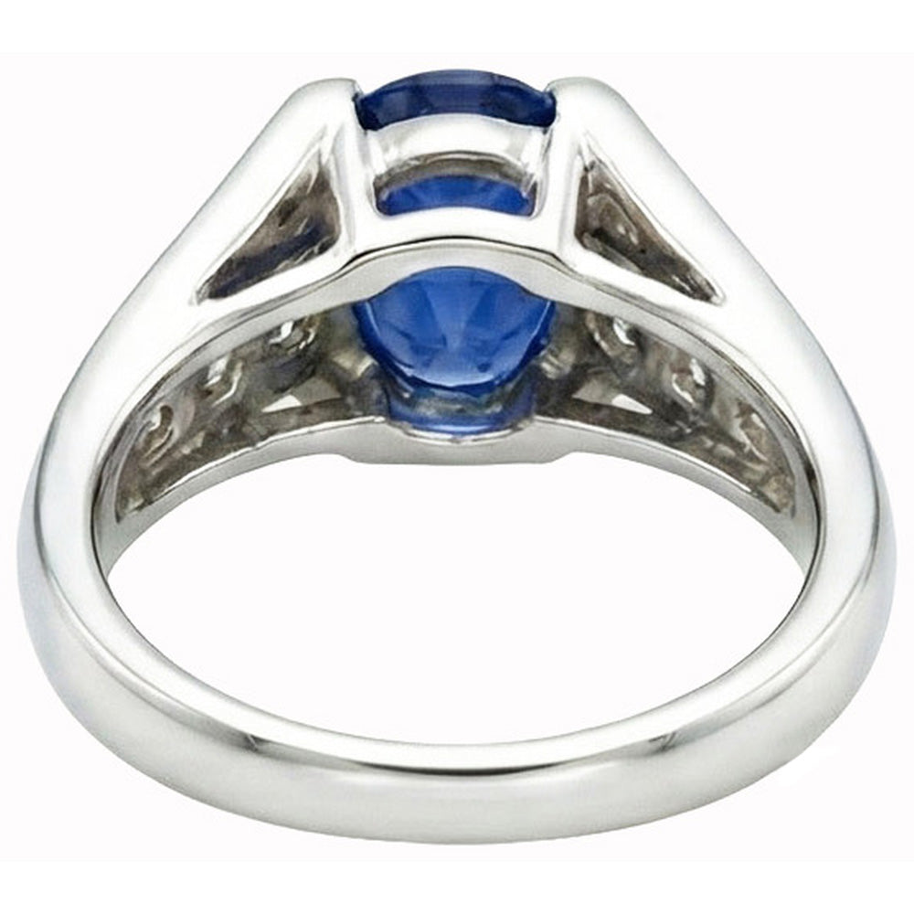 naturel round diamant 2.10carats bague vue de profil