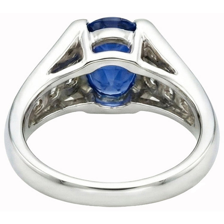 naturel round diamant 2.10carats bague vue de profil