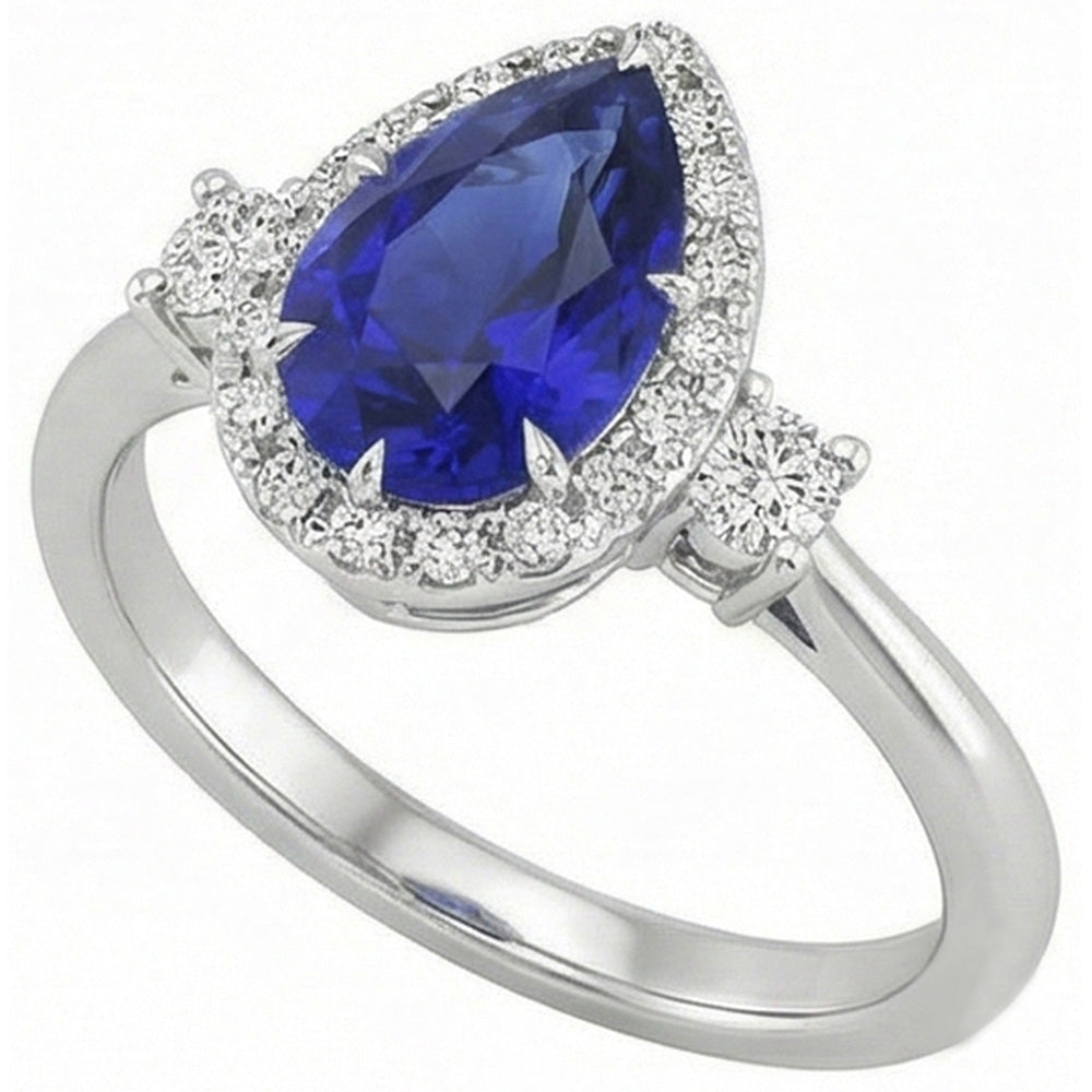 naturel pear diamant 5carats bague angle de côté