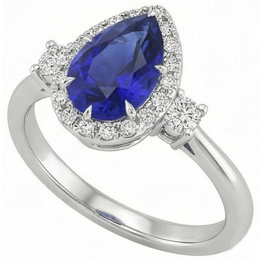 naturel pear diamant 5carats bague angle de côté