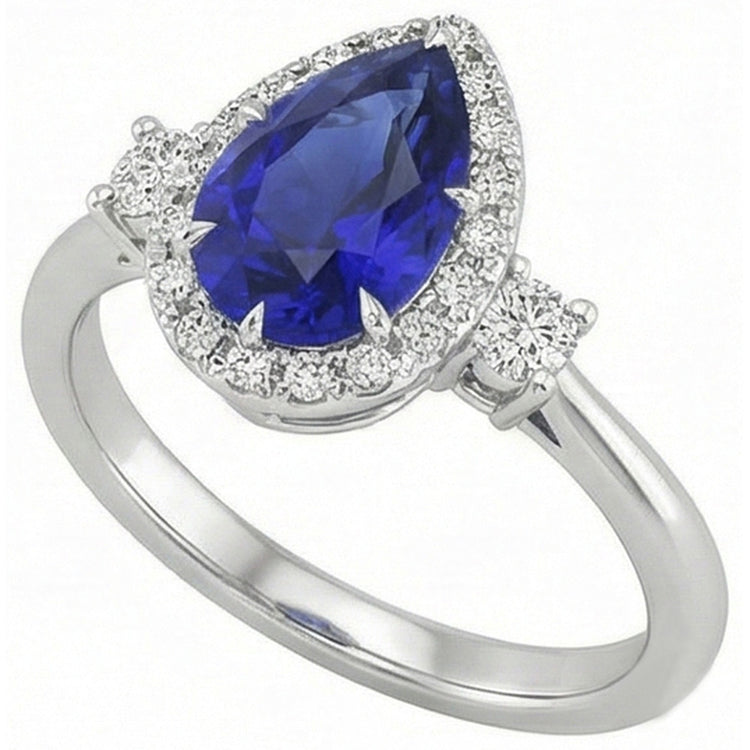 naturel pear diamant 5carats bague angle de côté