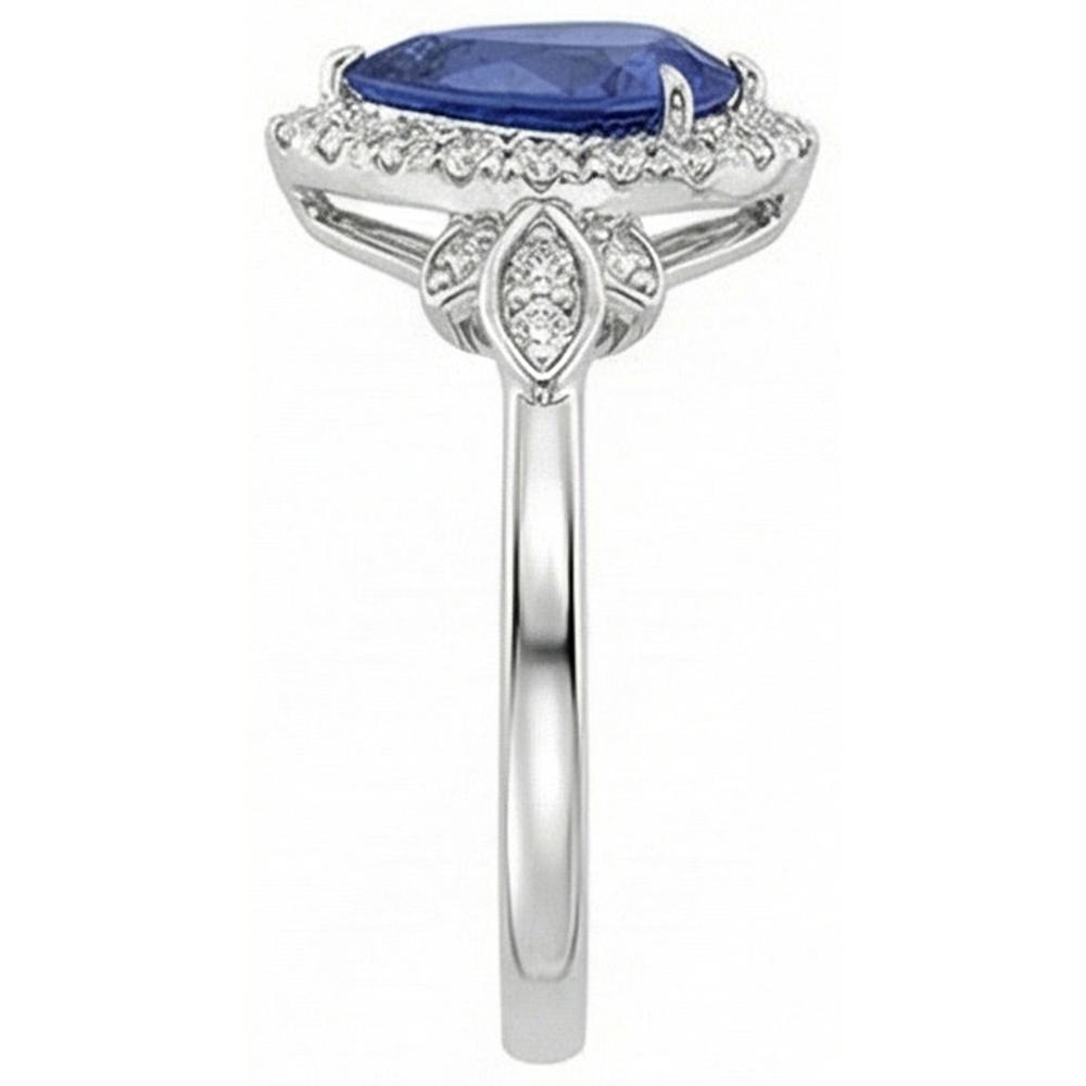 naturel pear diamant 4carats bague détail anneau