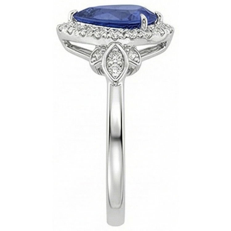 naturel pear diamant 4carats bague détail anneau