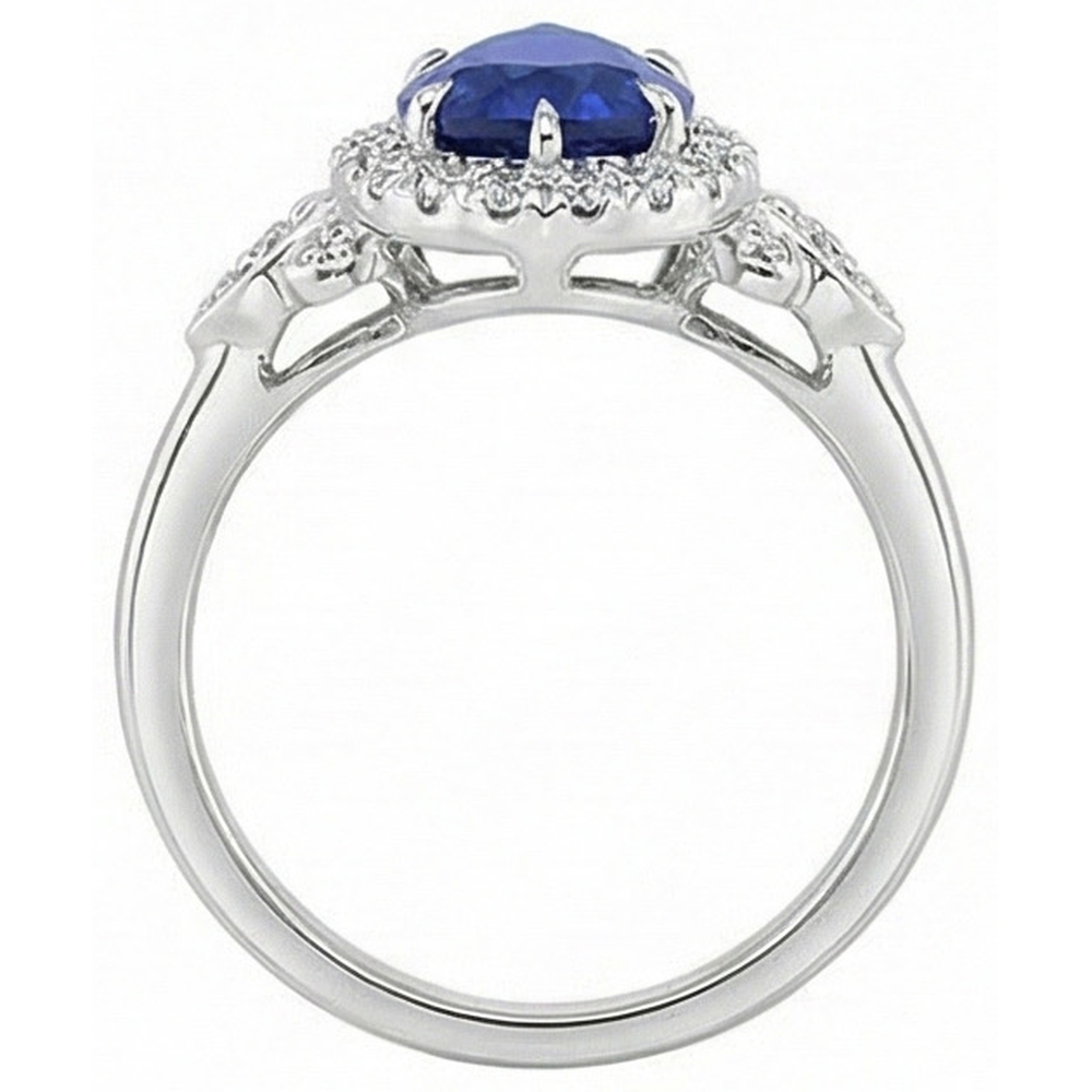 naturel pear diamant 4carats bague trois quarts