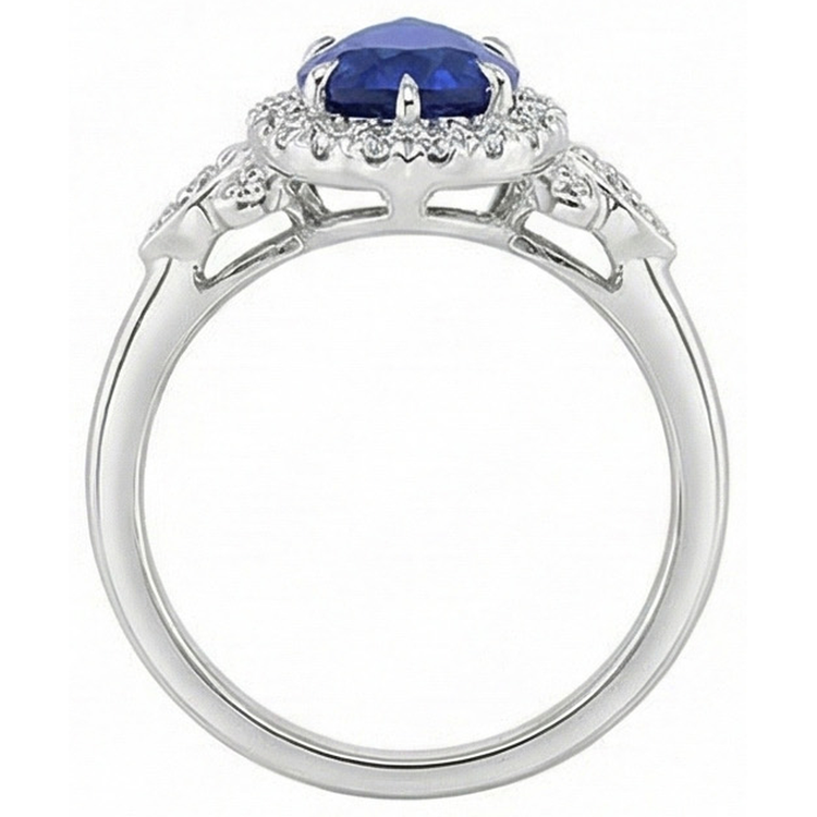 naturel pear diamant 4carats bague trois quarts