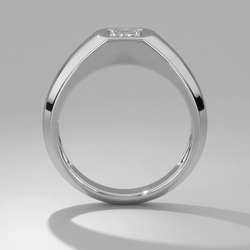 Bague Hommes Princesse Taille Diamant Or Blanc