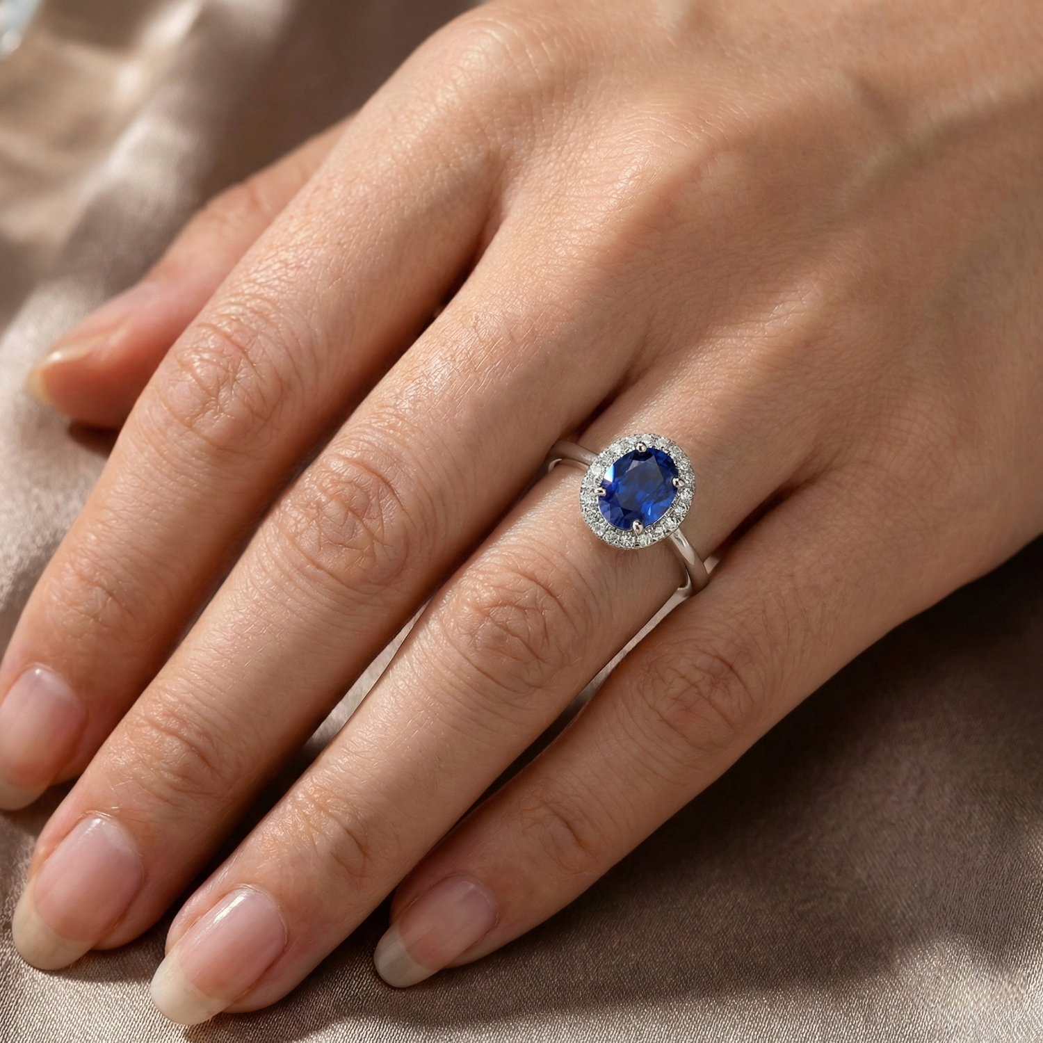 naturel oval diamant 2.30carats bague détail anneau