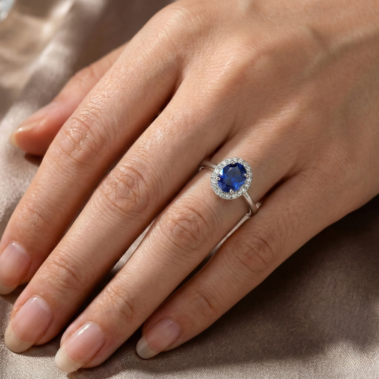 naturel oval diamant 2.30carats bague détail anneau