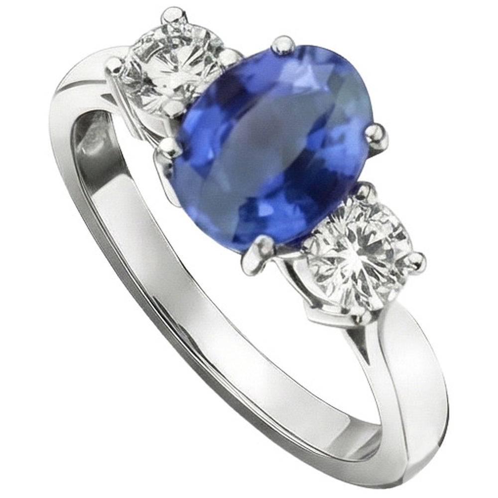 naturel round saphir 3.50carats bague vue de face