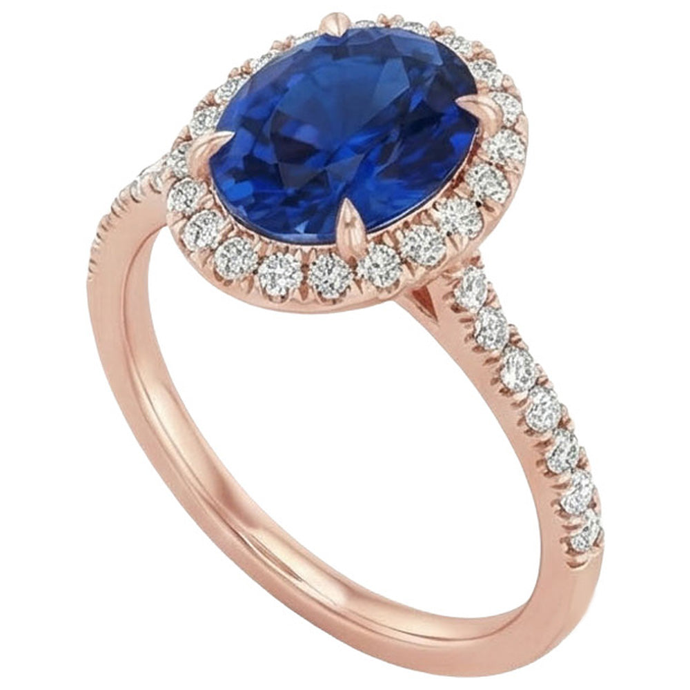 naturel oval saphir 8carats bague vue de dessus