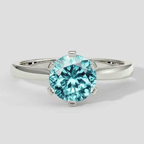 Bague Paraiba ronde bleue 3 carats