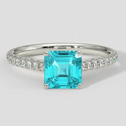 Bague Paraiba taille Asscher 2 carats