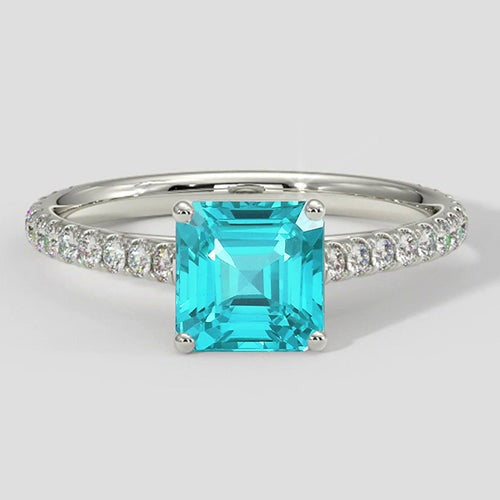 Bague Paraiba taille Asscher 2 carats