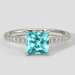 Bague Paraiba taille coussin de 2,75 carats
