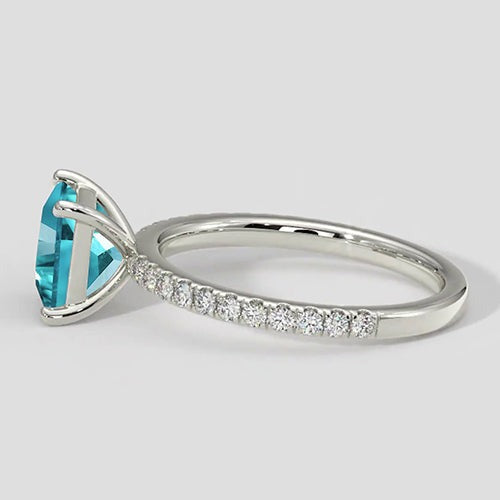 Bague Paraiba taille coussin de 2,75 carats