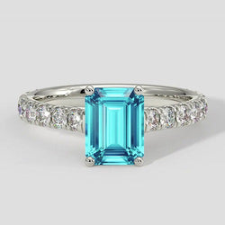 Bague Paraiba taille émeraude 2 carats