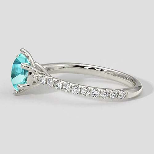 Bague Paraiba taille ronde 2,50 ct