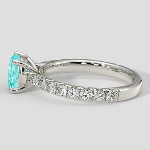 Bague Paraiba taille ronde de 1,75 carat