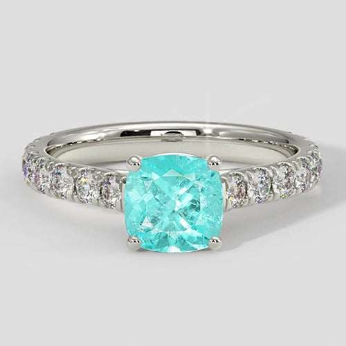 Bague Paraiba taille ronde de 1,75 carat