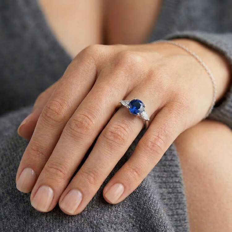 naturel marquise diamant 2.50carats bague vue de profil